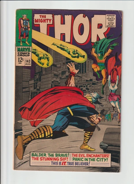 The Mighty Thor #143 Marvel 1967 Kirby Art & Lee Story 1st App. The Enchanters