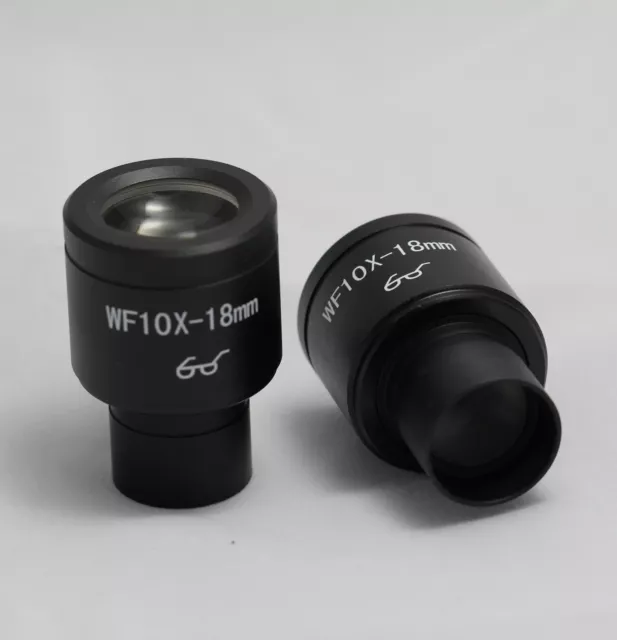 2 pcs Biological Microscope Widefield High Eye-point WF10X Eyepieces 23.2mm New