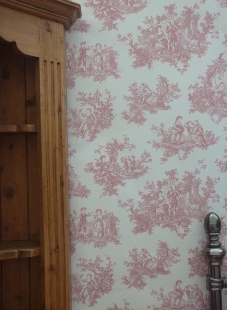 Pinterest Raspberry Toile RASPBERRY TOILE DE Jouy Wallpaper - Provencale - Shabby Chic - 6120 ...