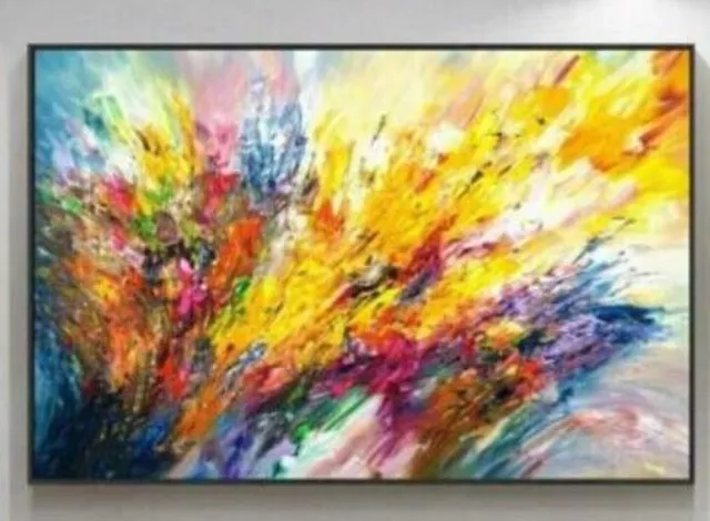 MODERN ABSTRACT HUGE OIL PAINTING ON CANVAS  Abstract art  24x36"