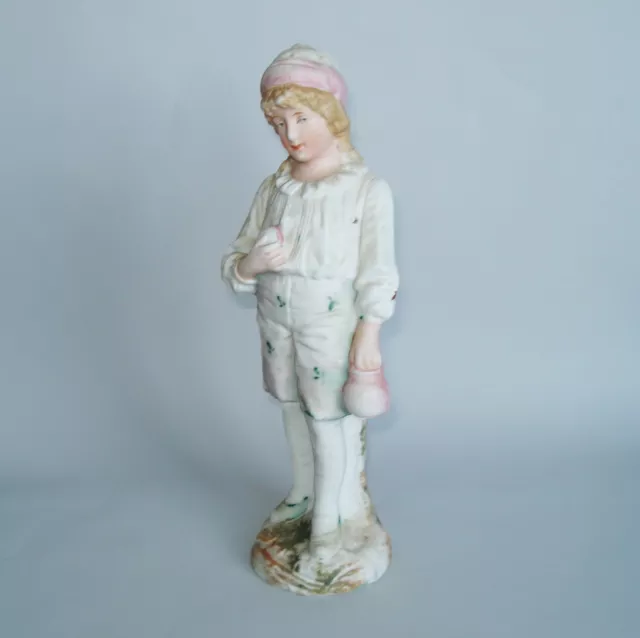 Vintage German Bisque Porcelain Figurine Boy  deutsche Bisque Porzellan Figur