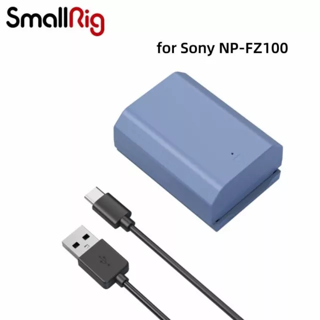 Batterie USB-C SmallRig NP-FZ100 2400mAh pour appareil photo Sony A7R V/A7...