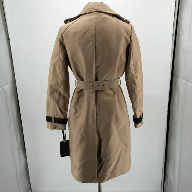 NWT Vera Wang Chloe Beige Trench Coat Removable Quilted Liner Women's Med $298 3