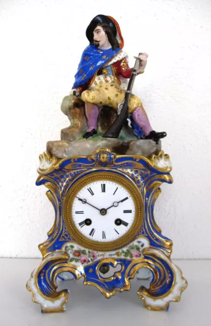 Porzellan Uhr, zweiteilig, Louis-Philippe-Stil, 1830-1870