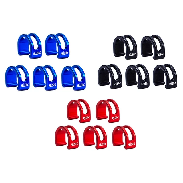 5 Clips Guides Câbles Pour VTT Vélo En Aluminium Rose - Organiseur De Tuyaux
