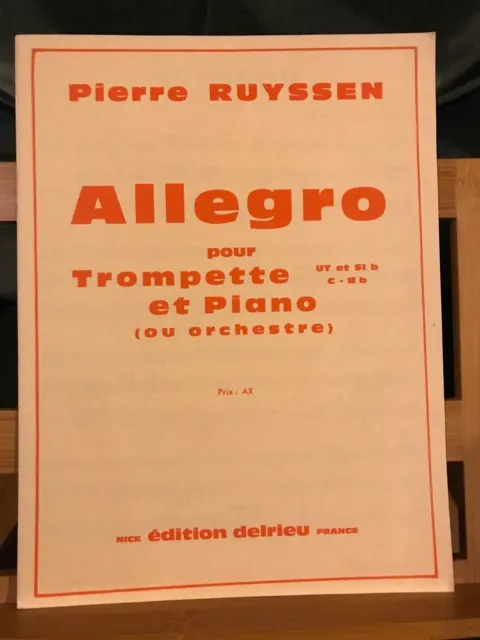 Pierre Ruyssen Allegro pour trompette et piano partition éditions delrieu