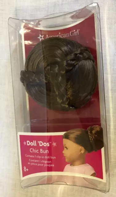 American Girl Doll Dos Chic Bun Brown Hair Clip in Chignon New in Package