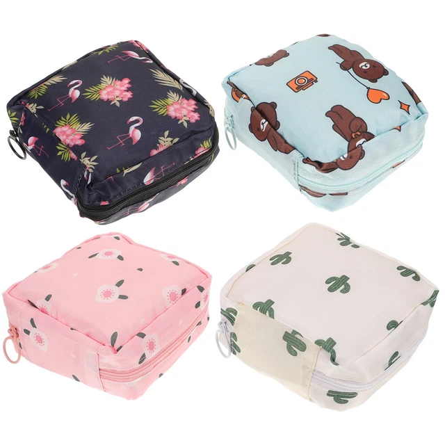 4 bolsas de período para adolescentes con soporte para almohadilla multiusos pequeño cambio