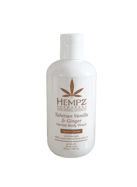 Hempz Tahitian Vanilla & Ginger Gel Body Wash 100% Hemp Seed Oil 8 oz Hempz Tahitian Vanilla & Ginger Gel Body Wash 100% Hemp Seed Oil 8 oz