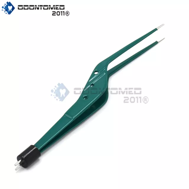 Bayonet Bipolar Forceps 8" Green Electrosurgical Instruments EL-046