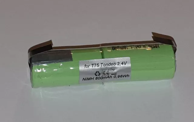 Batterie de Rechange (T75) pour Tondeo Evo Tribal Profi Rasoir 2,4V 800mAh Nimh