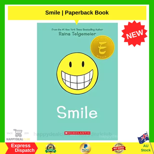 Smile by Raina Telgemeier (English) Paperback Book Free Shipping! NEW AU