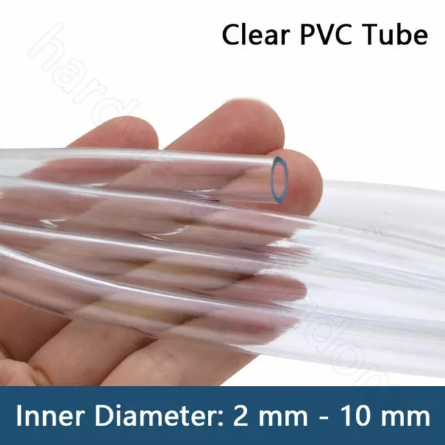2mm - 10mm Clear PVC Tube  Flexible Hose Pipe for Water Air Fuel Oil Aquariums