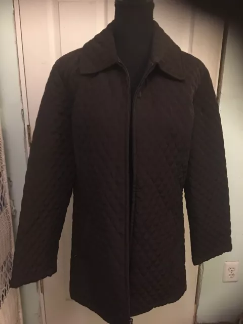 Liz Claiborne Quilted Jacket L Chocolate