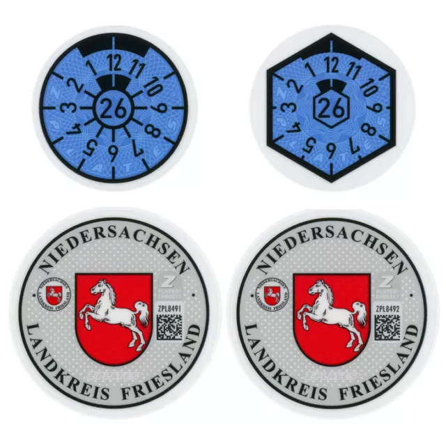 Friesland Germany License Plate Complete Sticker Set