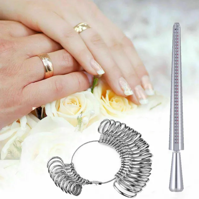 Metal Stick Professional Ring Set Mandrel Sizer Tool Measuring Finger Jewelry