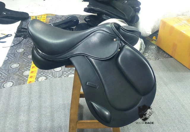 Selle De Saut D'obstacles Anglaise Noire 17,5 Pouces – Qualité Handmade