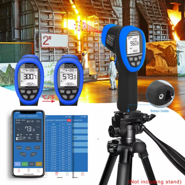 Infrared Thermometer C/F Non Contact Pyrometer Digital Temperature Meter 1472°F 2