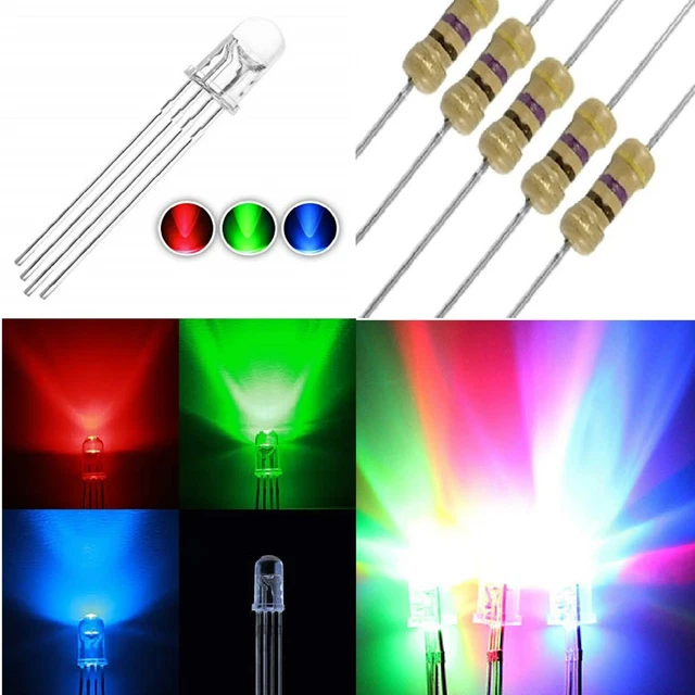 DIODI LED PIRANHA 4 PIN Piedini Alta Luminosità 3mm 5mm BIANCO VERDE ROSSO BLU EUR 4,99 - IT - Foto 7