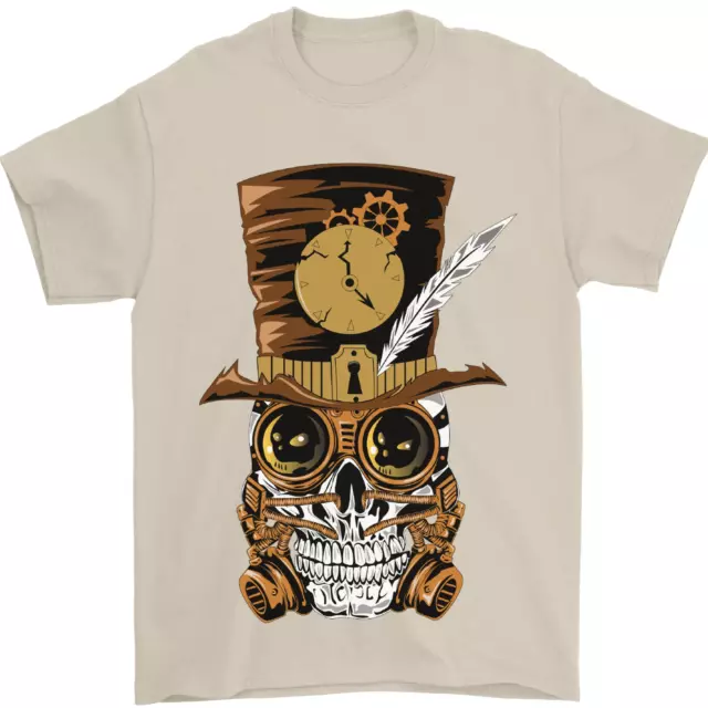 Steampunk Calavera Camiseta Hombre 100% de Algodón