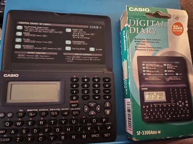 Diario digitale Casio SF-3300ABU-W in scatola originale con istruzioni
