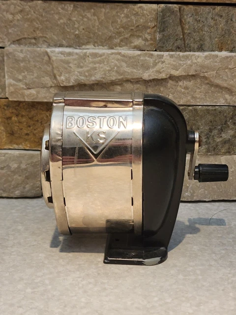 Vintage Boston KS Wall or Table Mount Hand Crank 8 Hole Pencil Sharpener
