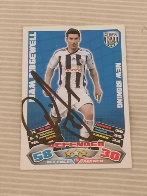 Wba. West Brom. West Bromwich Albion. Hand Signed Trade Card. Liam Ridgewell.