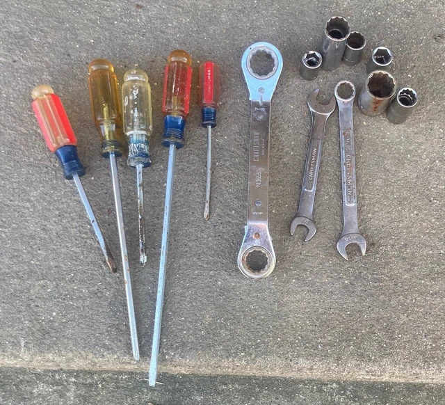 CRAFTSMAN TOOLS MISC Lot Wrenches Sockets Mechanic USA Warranty Ratchet