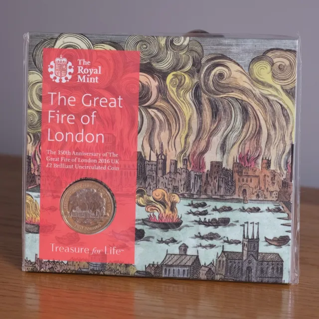 2 Pound Coin Great Fire of London Royal Mint Pack Brand New BUNC 2016