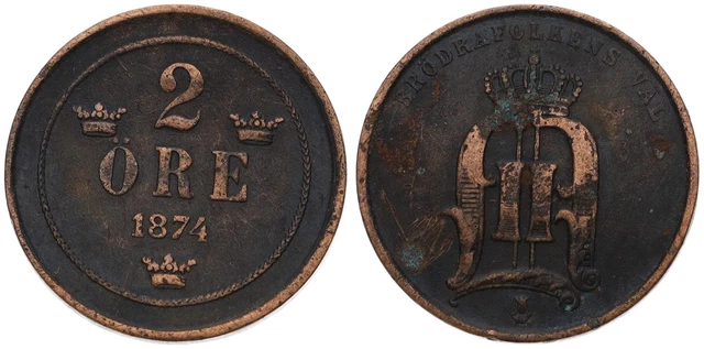 Schweden - Sweden 2 Öre 1874-1907 - verschiedene Jahrgänge