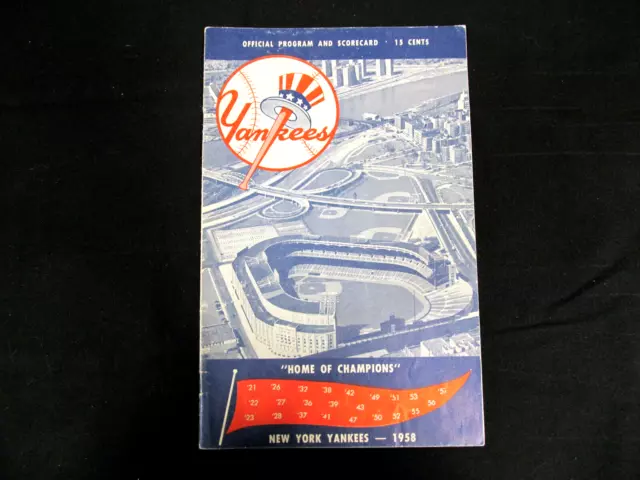 Vintage 1958 New York Yankees vs Tigers Official Program & Score Card  Scored