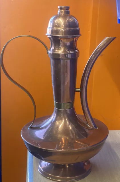 Vintage Copper Brass Pitcher  Coffee Tea Pot