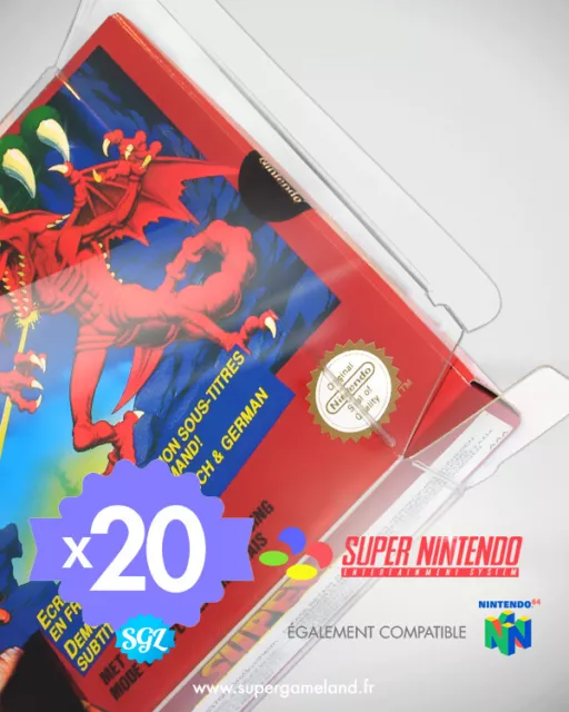 20 Boitiers de protection Super Nintendo