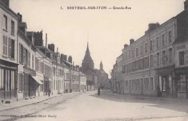 CPA 27 NORMANDY EURE approx. Bernay BRETEUIL on ITON AVRE Grande Rue 1919 Animated