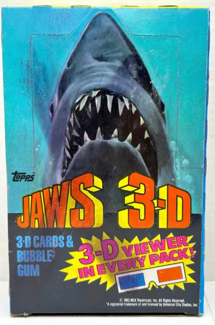 1983 Topps Jaws 3-D The Movie Vintage FULL 36 CT Pack Trading Card Box Wax