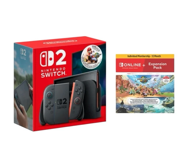 NINTENDO SWITCH 2 Mario Kart World Bundle with 12Month NSO+Expansion ...