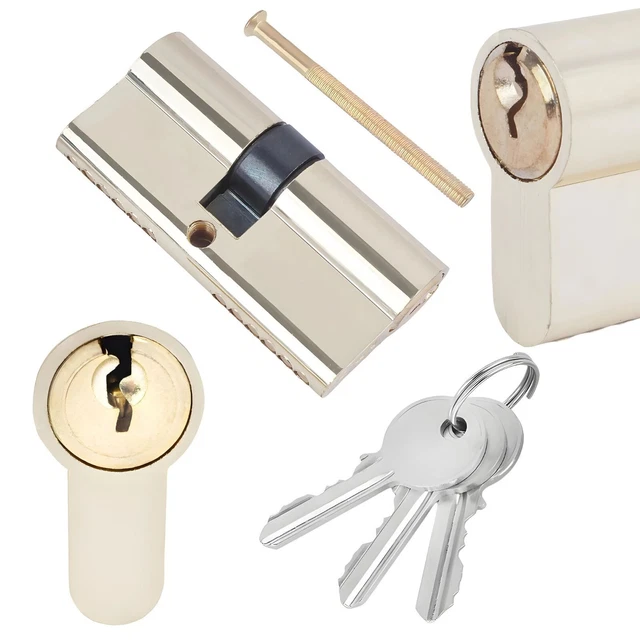 Cylindre De Porte Européen 70mm Double Serrure - Avec 7 Clés - Marque Uxcell - Neuf