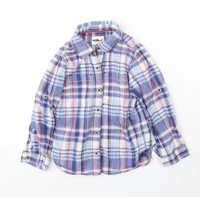 M Boys Multicoloured Plaid Cotton Basic Button-Up Size 3-4 Years Collared