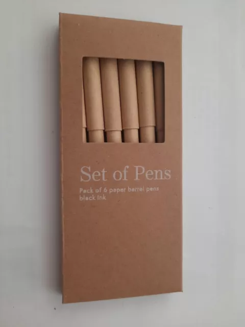 Habitat Pen set Boxed pen set Black Ink 6 x paper pens  NEW