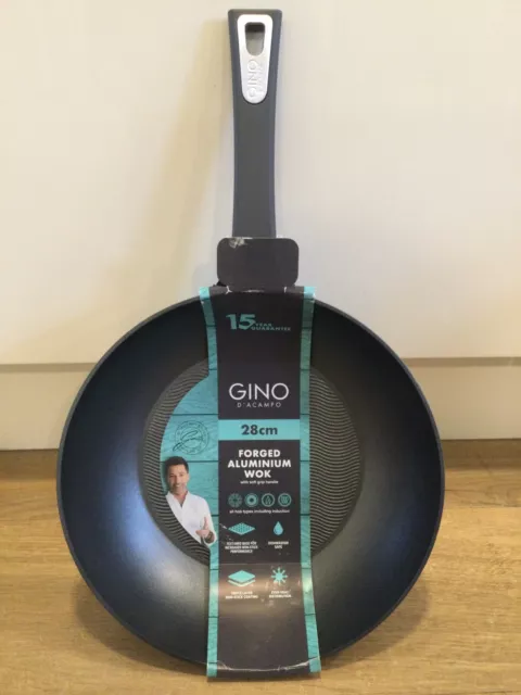 Gino D'Accampo 28 cm Wok geschmiedetes Aluminium alle Herden antihaftbeschichtet