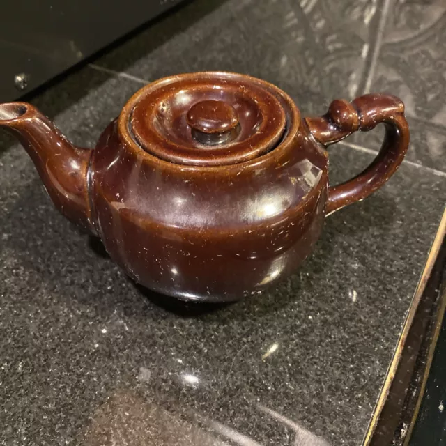 Vintage Teapot Glazed Ceramic Teapot Made In  Occupied Japan 3 In Tall
