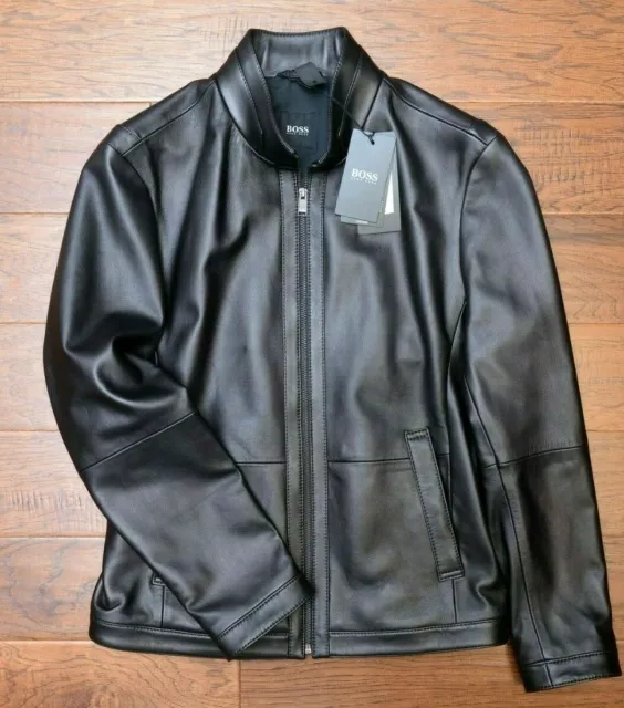 Veste en cuir top homme hugo boss