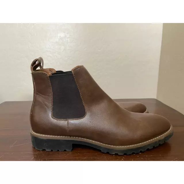 Rush By Gordon Rush Mens Nolan Chelsea Boots Brown Ankle Pull On Round Toe 9.5