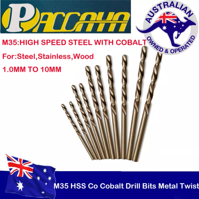 M35 HSS Co Cobalt Drill Bits 1-10mm Metal Twist Jobber Bit Stainless Steel Wood