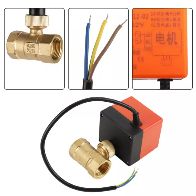 DC12V DN20 G3/4 Brass 2Way Valve Motorized Ball Electrical Valve forFlow Control