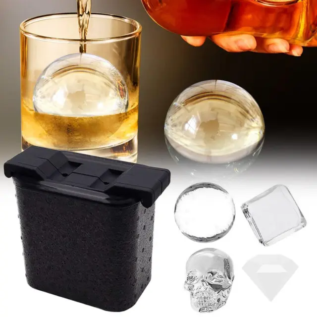Fabricante de bolas de hielo fabricante de cubitos de hielo bandeja de whisky esfera caja de cristal molde