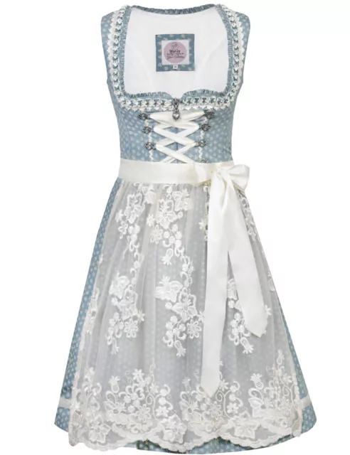 MarJo Trachten Dirndl "Daria" Spitzenschürze 596458 | Wasserblau - 58cm