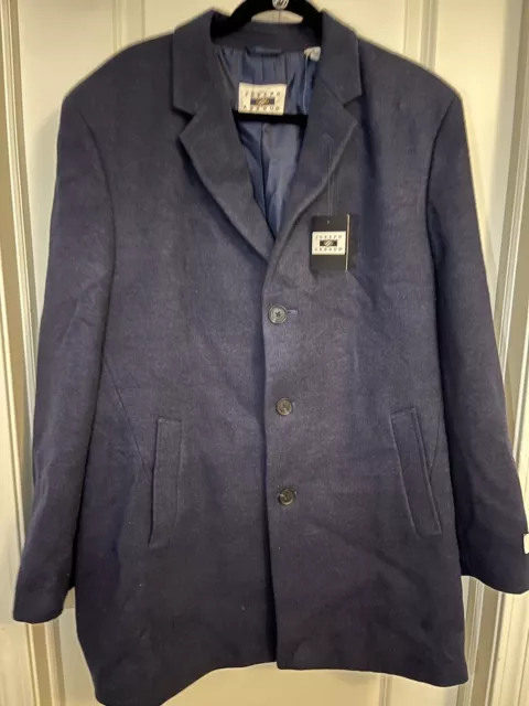 Joseph Aboud  Coat Mens 44 R Long Blue Dressy Business Casual Wool Blend NWT