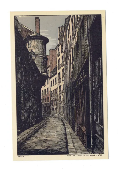 Postcards Vintage (1) France, Paris Rue De l'Hotel Deville #60 UP (423)