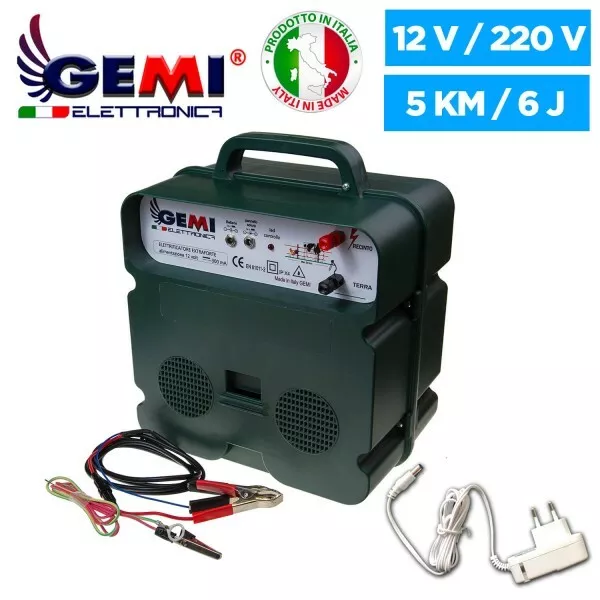 Recinto Elettrico Elettrificatore 12V / 220V Extraforte Morsetti Batteria Auto